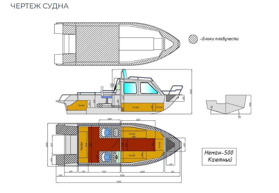 Алюминиевый катер Неман-500 (каютный) в Ногинске