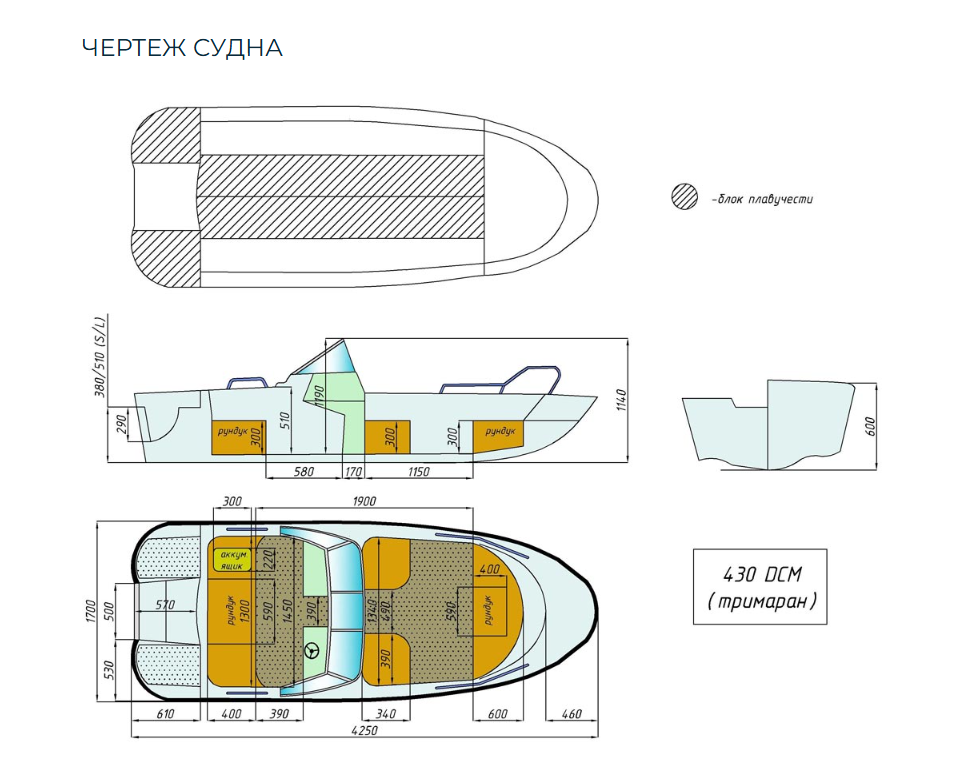 Стеклопластиковый катер Wyatboat-430 DCM (тримаран) в Ногинске