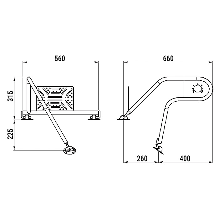 Стойка рулевая с креплением на баллон надувной лодки 25мм в Ногинске