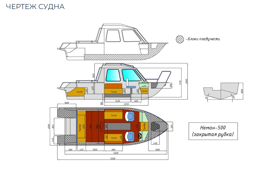 Алюминиевый катер Неман-500 (закрытая рубка) в Ногинске