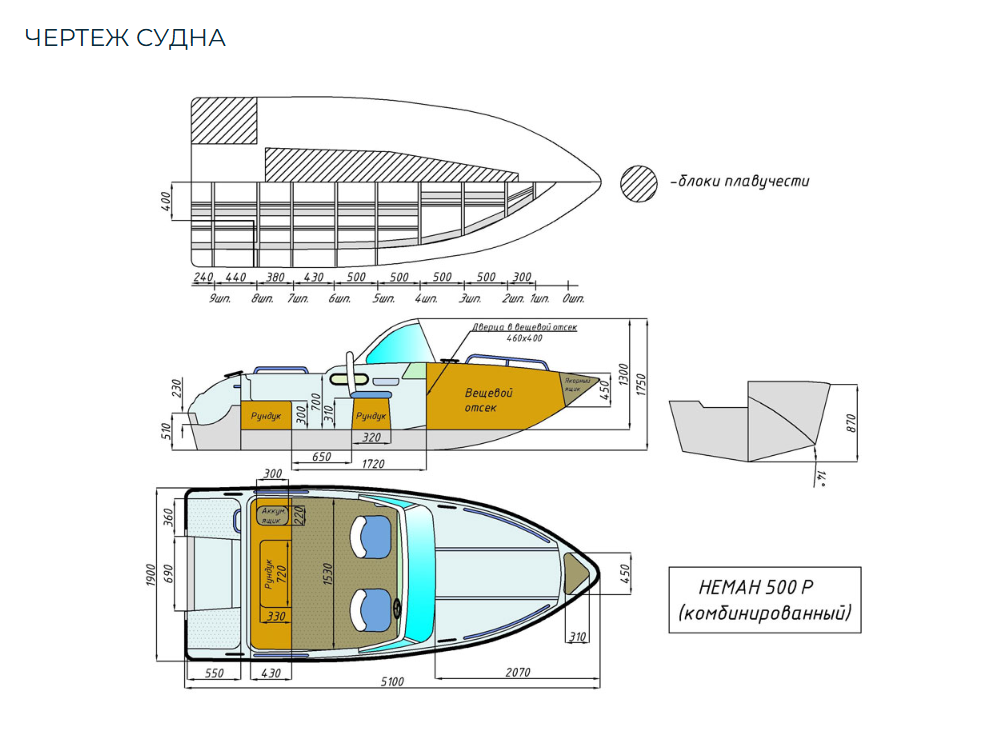 Комбинированный катер Neman-500 P в Ногинске