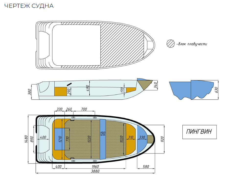 Стеклопластиковая лодка Пингвин (тримаран) в Ногинске