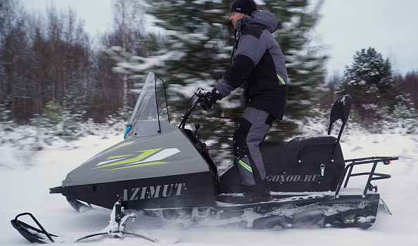 Миниснегоход Бурлак Азимут 20 л.с. , эл.запуск, реверс, тормоз гидравл, капот серый в Ногинске