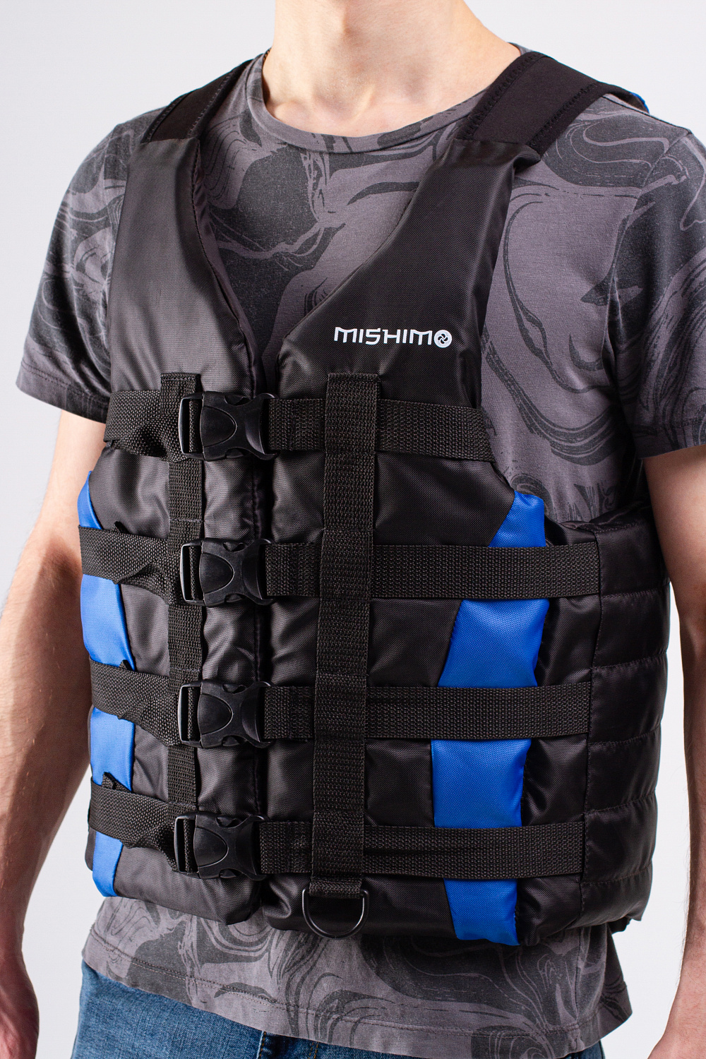 Жилет спасательный MISHIMO PRO Премиум качества Черно-синий в Ногинске