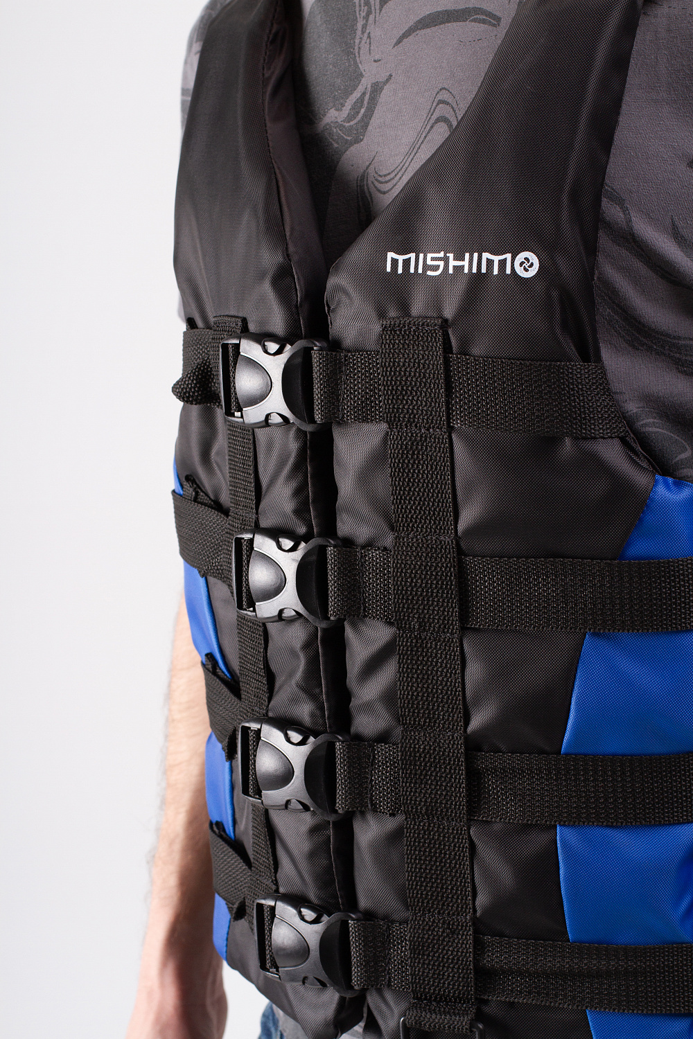 Жилет спасательный MISHIMO PRO Премиум качества Черно-синий в Ногинске