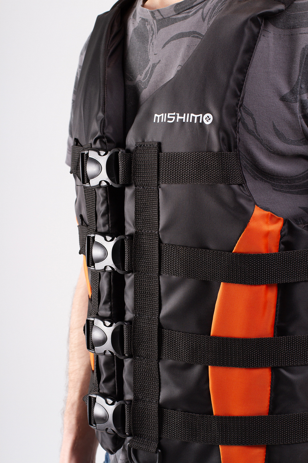 Жилет спасательный MISHIMO PRO Премиум качества Черно-оранжевый в Ногинске