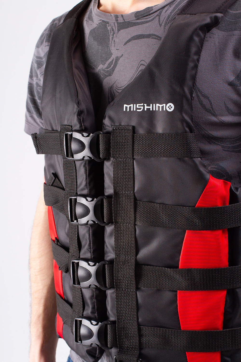 Жилет спасательный MISHIMO PRO Премиум качества Черно-красный в Ногинске